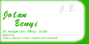 jolan benyi business card
