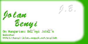 jolan benyi business card